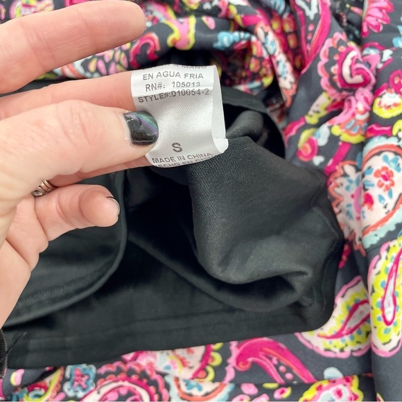 NWT Emily Wonder Black Paisley Ruffle Dress Preppy Maxi‎ Boxy Boho Small - Picture 11 of 14